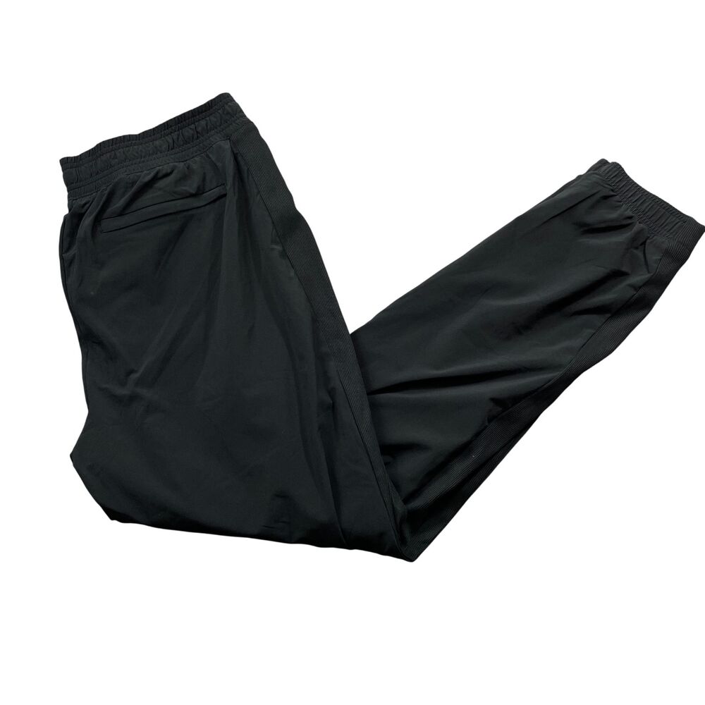Athleta 14 Tall Black Brooklyn Lined Jogger Polyester Blend Zip Pockets